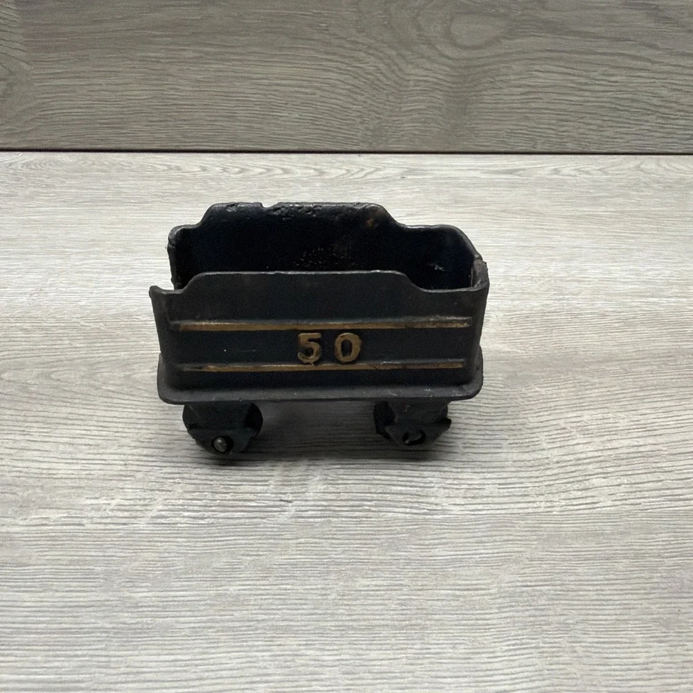 Cast-Iron Toy Train Steam Locomotive Engine & Tender Coal Train Car #50‎ Vintage